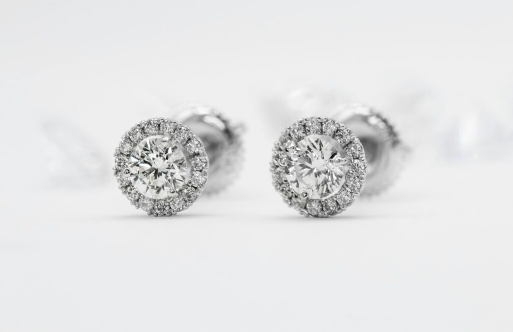 Diamond Stud Earrings, Large